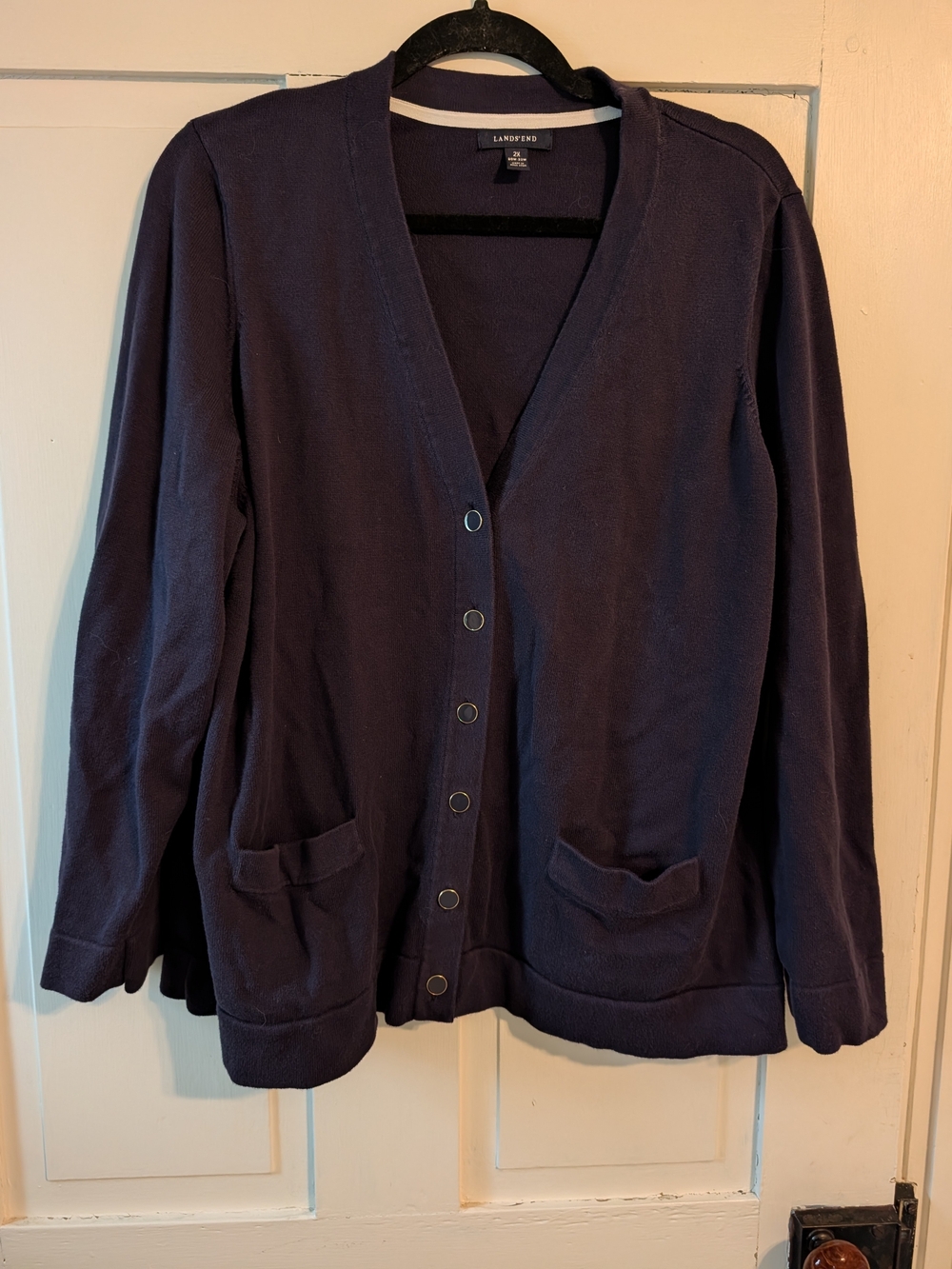 Lands' End Women's Cardigan Navy Size 2X